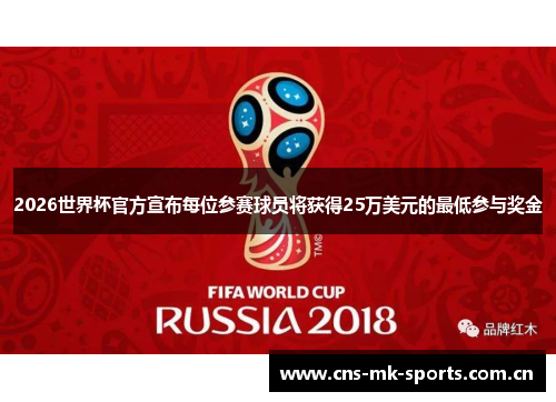 2026世界杯官方宣布每位参赛球员将获得25万美元的最低参与奖金
